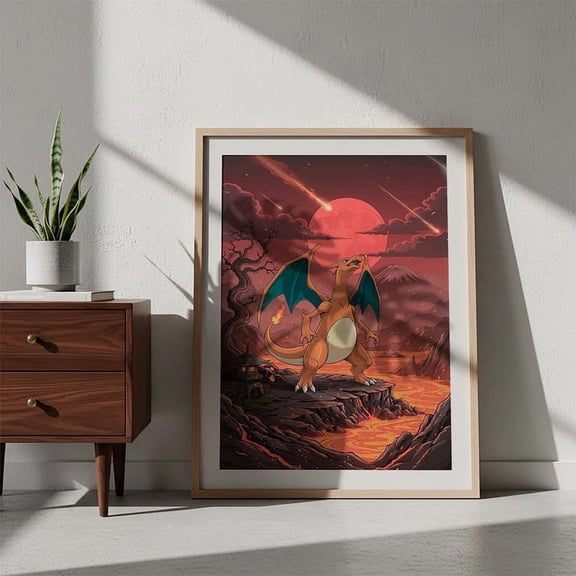 Charizard Pokemon Illustration Poster poster Wall Art Decor 24x36 UNFRAMED