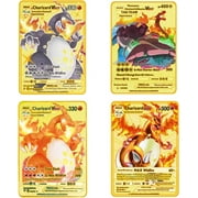 Charizard VMAX Metal Card - 4PCS Ultra Rare Cards Metal Card V Card/Vmax/EX/DX Collection Cards - The Gift for Collectors