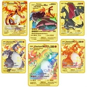 Charizard VMAX Metal Card - 6PCS Ultra Rare Cards Metal Card V Card/Vmax/EX/DX Collection Cards - The Gift for Collectors