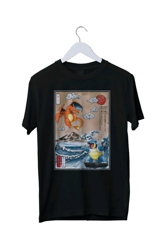 Charizard vs Blastoise Shirt, Pokemon Graphic T-Shirt Unisex S M L XL 2 3 4 XL