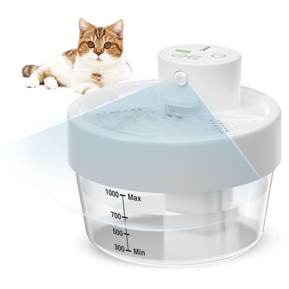 Charkool 1L Rechargeable Pet Fountain, Automatic Cat Water Fountain