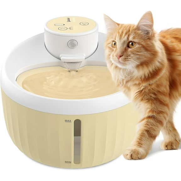 Charkool Automatic Cat Water Fountain 40.5oz/1.2 L with Motion Sensor, Easy-to-See Water Level, Pet Fountain