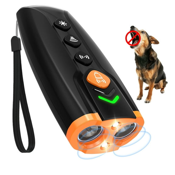 Charkool Dog Bark Deterrent Devices 2 in 1, Ultrasonic Dog Bark Deterrent Rechargeable/LED Flashlight, Dog Barking Dog Whistle with Dog Training Behavior Aids, 23 feet Range（Black)