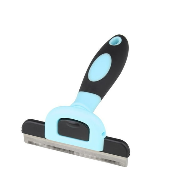 Charkool Dog/Cat Grooming Rake, Grooming Tool, Removes Loose Hair and Tangles, Blue