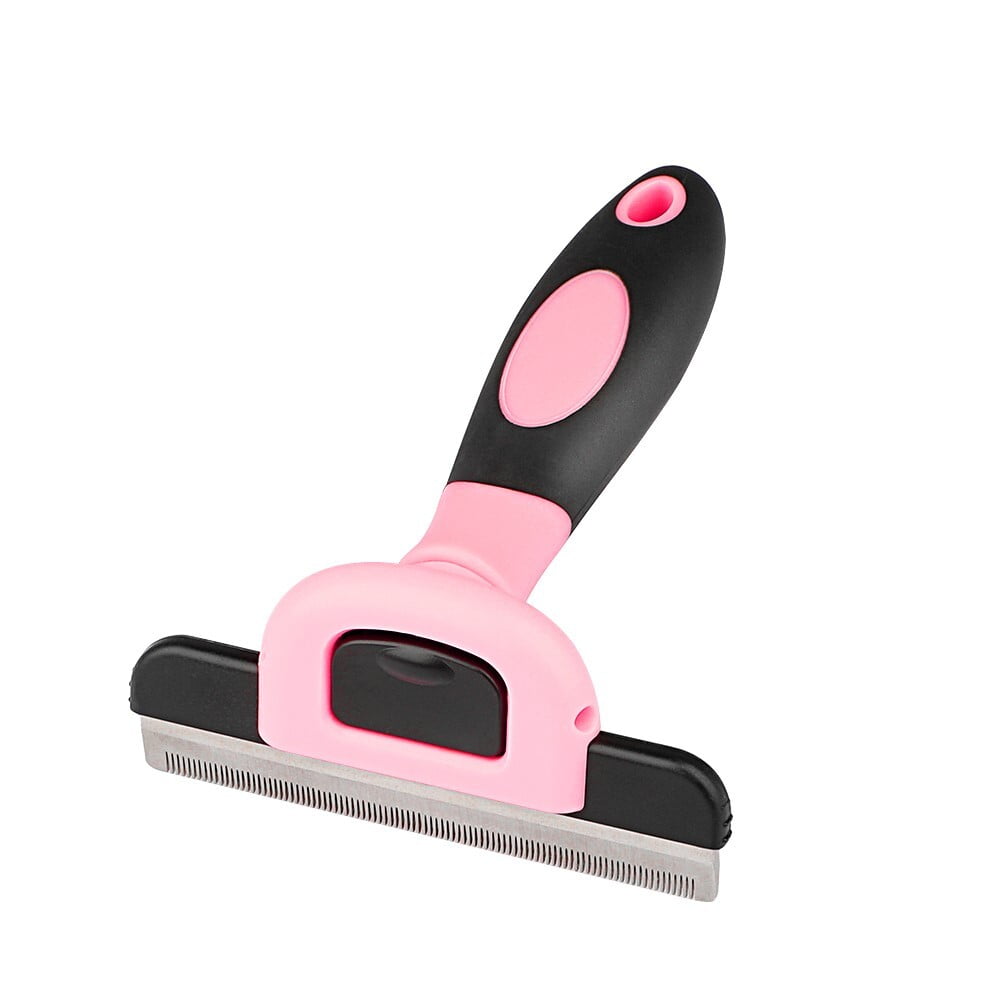 Charkool Dog/Cat Grooming Rake, Grooming Tool, Removes Loose Hair and Tangles, Pink