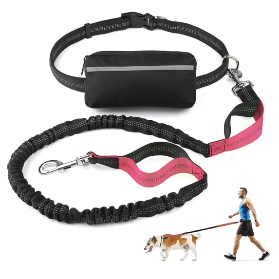 Charkool Hands Free Dog Leash For Running That Makes A Great Waist Leash for Dog Walking, Double Handle Leash with Reflective Stitching and Adjustable Dog Walking Belt