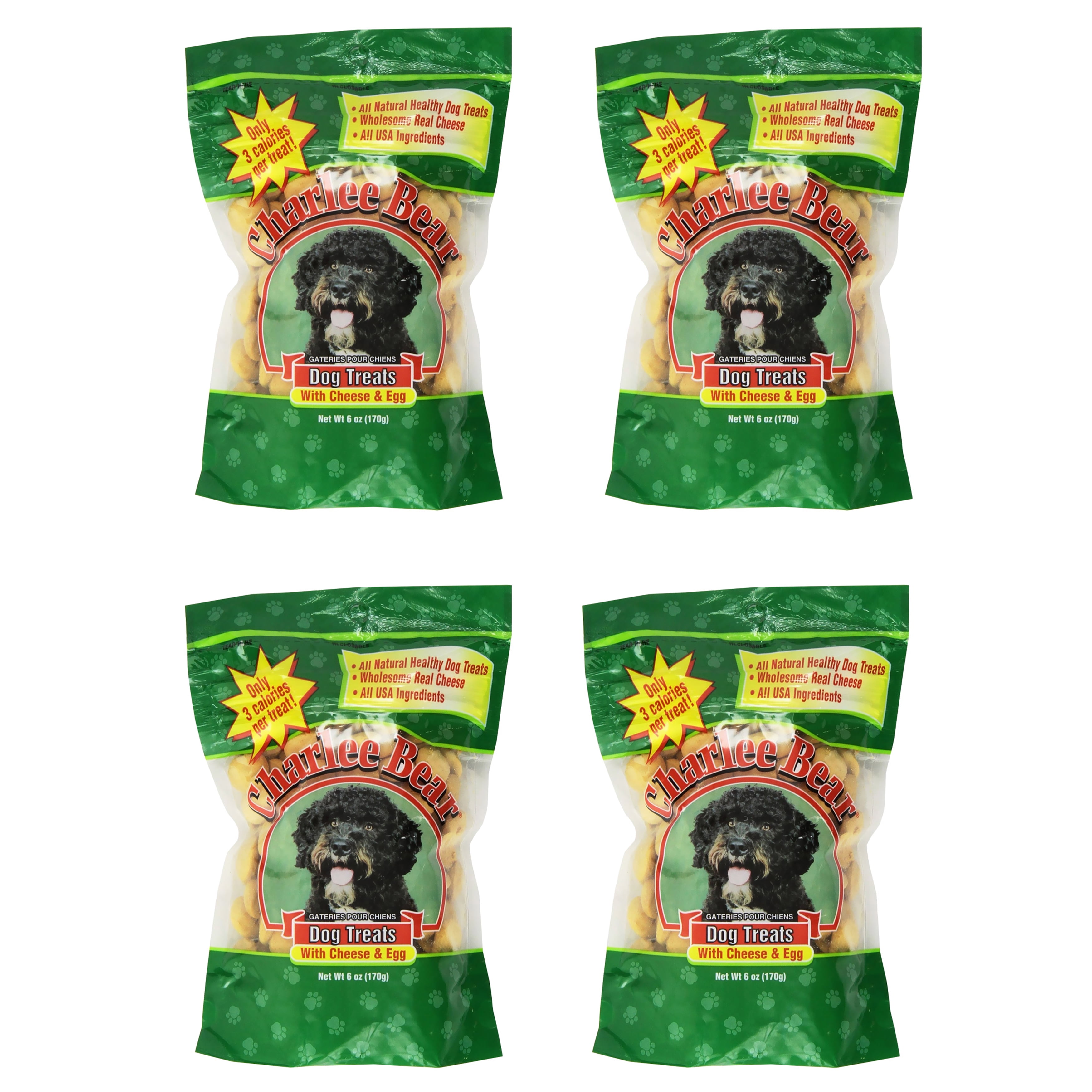 Charlee Bear Dog Treat with Cheese & Egg 4 Pack
