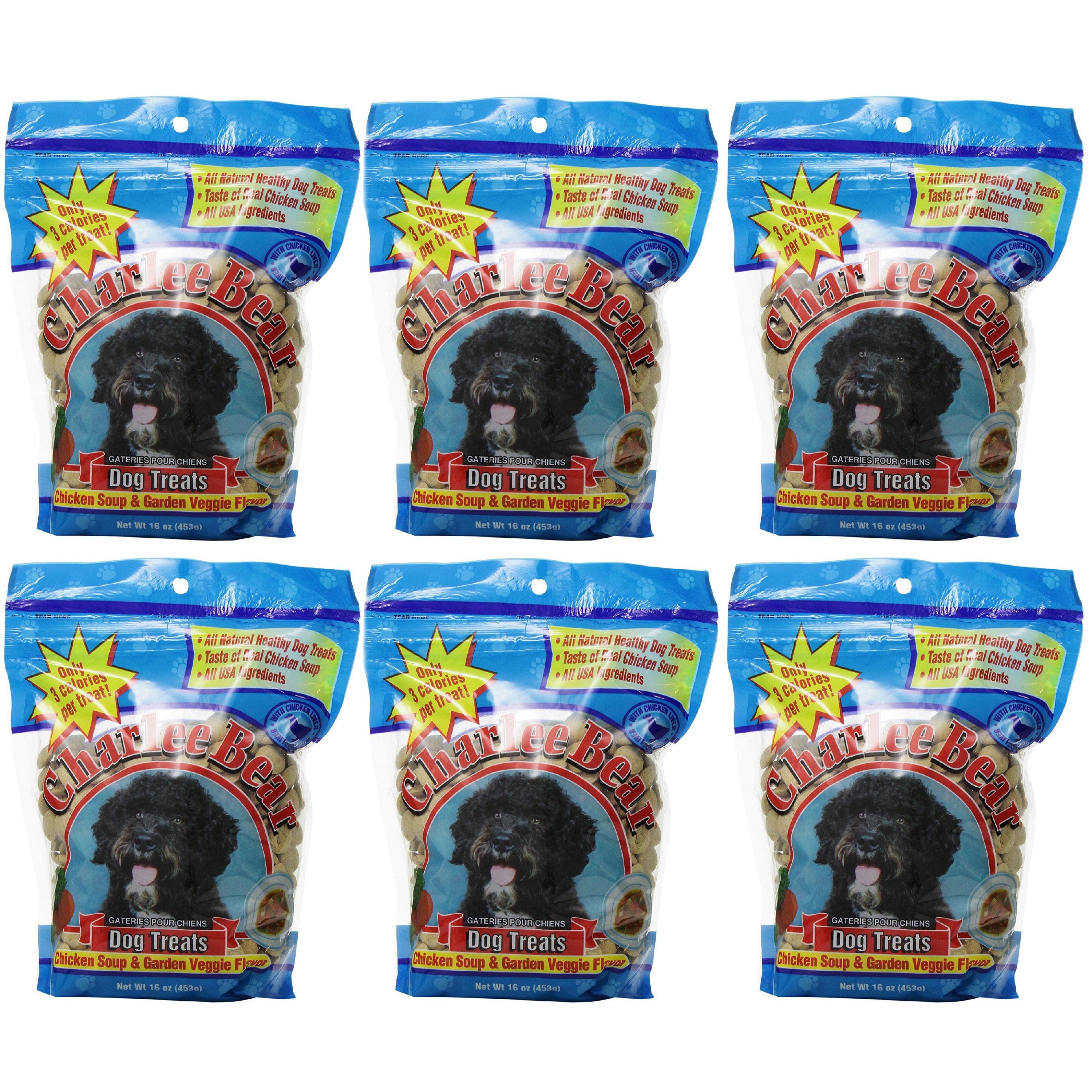 Charlee Bear Dog Treats Chicken Soup & Garden Veggie Flavor 6 Pack