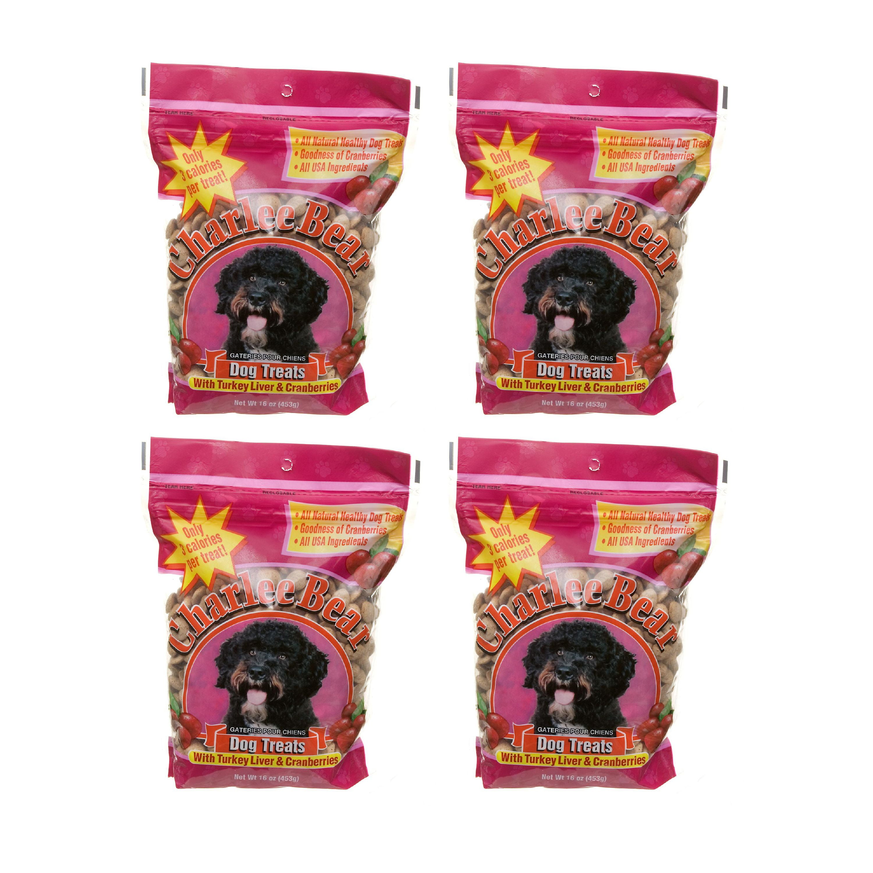 Charlee Bear Dog Treats With Turkey Liver & Cranberries 4 Pack