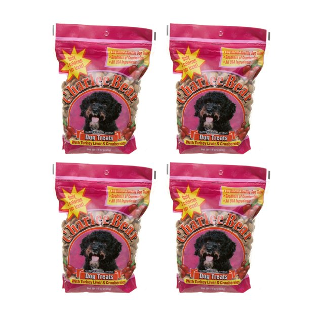 Charlee Bear Dog Treats With Turkey Liver & Cranberries 4 Pack