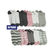 Charlee Rae Girls' 10-Pack Low-Cut Socks - white/multi, 9 - 11 / 7 - 14 years