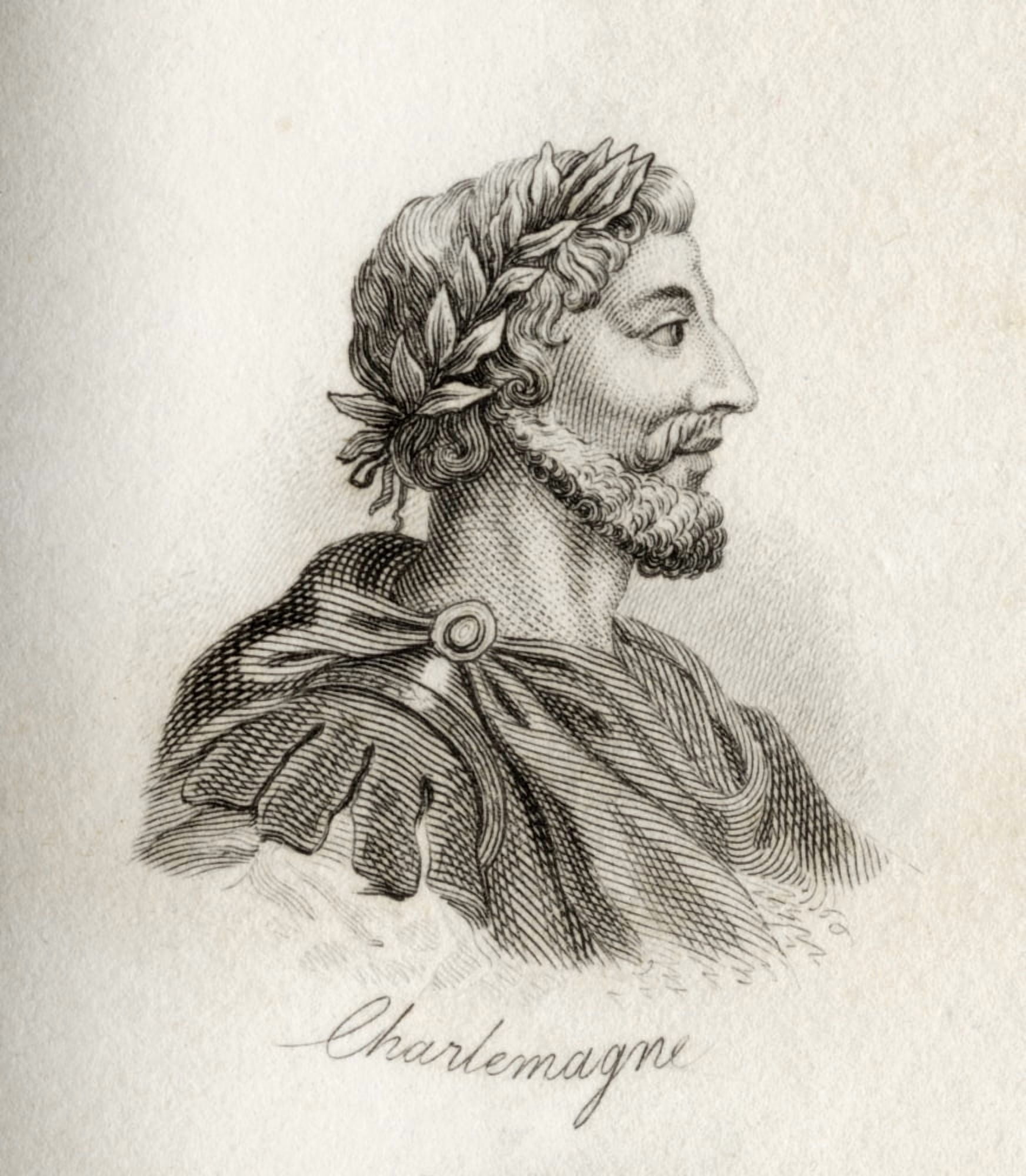 Charlemagne 742-814 King Of The Franks And Emperor Of The Holy Roman Empire French Carolus Magnus Or Carlus Magnus (Charles The Great) Engraved By JWCook Canvas Art - Ken Welsh Design Pics (26 x 30)