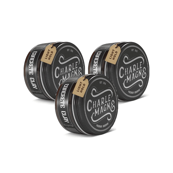 Charlemagne Matte Pomade – Leather – light hold – 3 pack