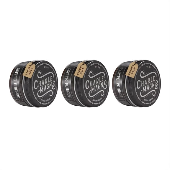 Charlemagne Matte Hair Pomade Leather Strong Hold Water Based Matte Finish Styling Pomade 3 Pack Men