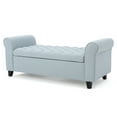 thumbnail image 1 of Charlemagne Rolled Arm Fabric Storage Ottoman Bench, Light Sky, 1 of 7