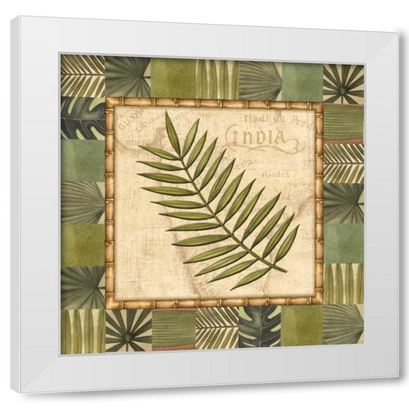 Charlene Audrey 12x12 White Modern Wood Framed Wall Art Titled - Tropical Leaf I