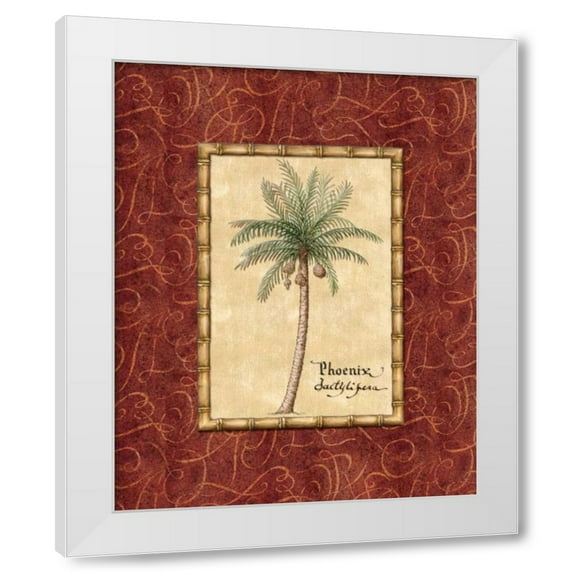 Charlene Audrey 12x14 White Modern Wood Framed Wall Art Titled - Red Passion Palm I