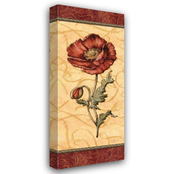 Charlene Audrey 12x24 Gallery Wrapped Canvas Wall Art Titled - Red Passion Pavot