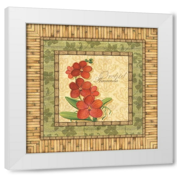 Charlene Audrey 26x26 White Modern Wood Framed Wall Art Titled - Bright Orchids I