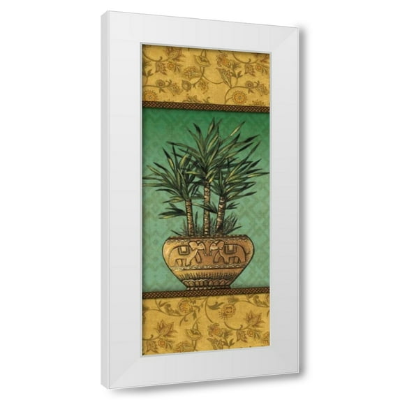 Charlene Audrey 8x14 White Modern Wood Framed Wall Art Titled - Tropical Plants I