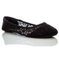 thumbnail image 1 of Charles Albert Women's Breathable Crochet Lace Ballet Flat Black Size 6, 1 of 6