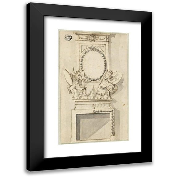 Charles Alfred Stothard 10x14 Black Modern Framed Museum Art Print Titled - Design for a Chimney Piece