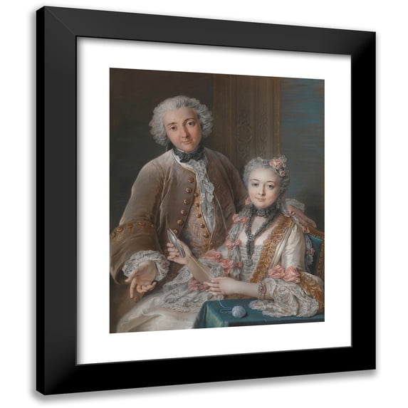 Charles-Antoine Coypel 15x18 Black Modern Framed Museum Art Print Titled - Francois De Jullienne (1722-1754) and Marie Elisabeth De Jullienne (1724-1795) (1743)