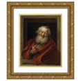 thumbnail image 1 of Charles-Antoine Coypel 15x18 Gold Ornate Wood Frame and Double Matted Museum Art Print Titled - Cheerful Democritus (1746), 1 of 4