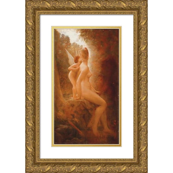 Charles Auguste Sellier 10x14 Gold Ornate Wood Frame and Double Matted Museum Art Print Titled - Cupid and Psyche
