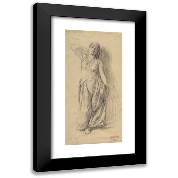Charles Bargue 9x14 Black Modern Framed Museum Art Print Titled - Study for ‘The Almeh’ (1879)