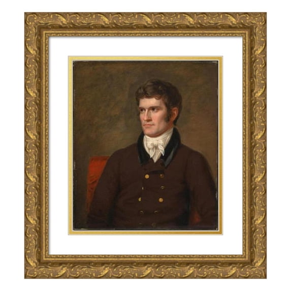 Charles Bird King 15x17 Gold Ornate Wood Frame and Double Matted Museum Art Print Titled - John Caldwell Calhoun (1823)