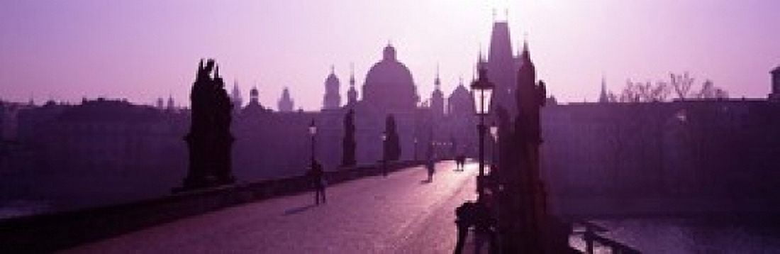 Charles Bridge Moldau River Prague Czech Republic Canvas Art - Panoramic Images (18 x 6)
