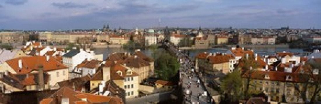 Charles Bridge Moldau River Prague Czech Republic Canvas Art - Panoramic Images (18 x 6)