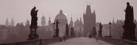 Charles Bridge Prague Czech Republic Canvas Art - Panoramic Images (36 x 12)