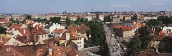 Charles Bridge Prague Czechoslovakia Canvas Art - Panoramic Images (36 x 12)