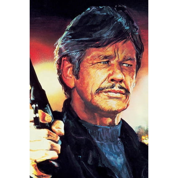 Charles Bronson Art With Gun Iconic Image 24x36 Poster