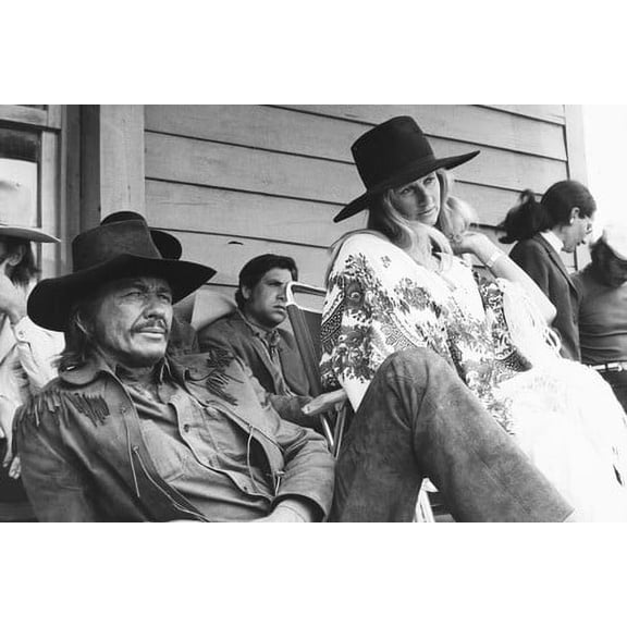 Charles Bronson Jill Ireland Western Red Sun 24x36 Poster relaxing on set rare pose 1970's