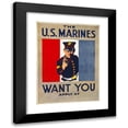 thumbnail image 1 of Charles Buckles Falls 14x18 Black Modern Framed Museum Art Print Titled - The U.S. Marines Want You (1917), 1 of 5