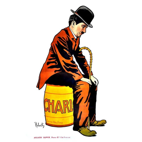 Charles Chaplin Charlie The Little Clown Hat And Cane Classic Artwork Photo 24X36 Classic Hollywood Poster