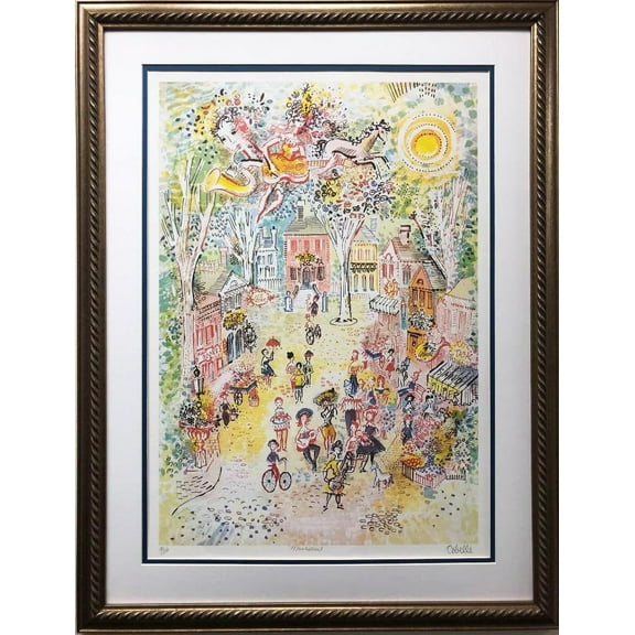 Charles Cobelle "Main Street" CUSTOM FRAMED New Art Hand Signed Generic