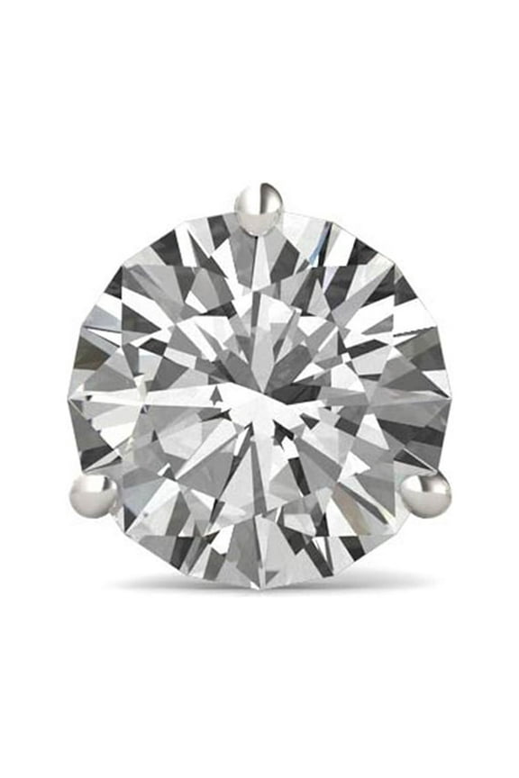 14K White Gold Moissanite 5.0mm Round Single Stud Earring 0.50ct DEW