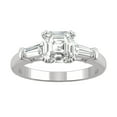 thumbnail image 1 of Charles & Colvard 14K White Gold Moissanite 6.5mm Asscher Three Stone Ring- Size 9 1.67cttw, 1 of 8