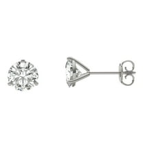 Charles & Colvard 14K White Gold Moissanite 6mm Round Stud Earrings 1.60cttw DEW