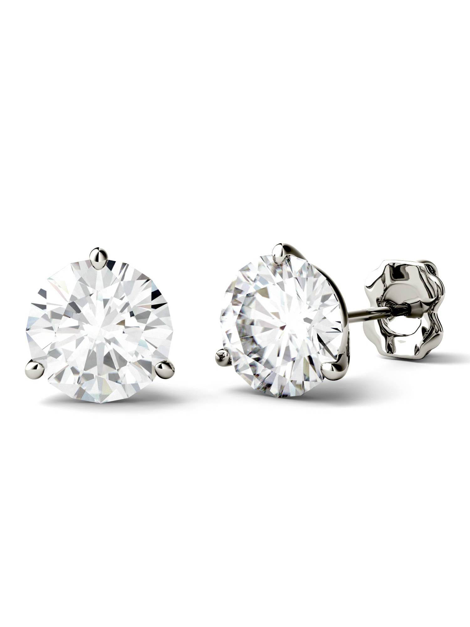 Round Bezel-Set Charles & Colvard Moissanite® Stud Earrings | Carroll's  Jewelers | Doylestown, PA