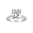thumbnail image 1 of Charles & Colvard 14K White Gold Moissanite 9.0mm Cushion Solitaire Ring- Size 9.5 3.30ct DEW, 1 of 8