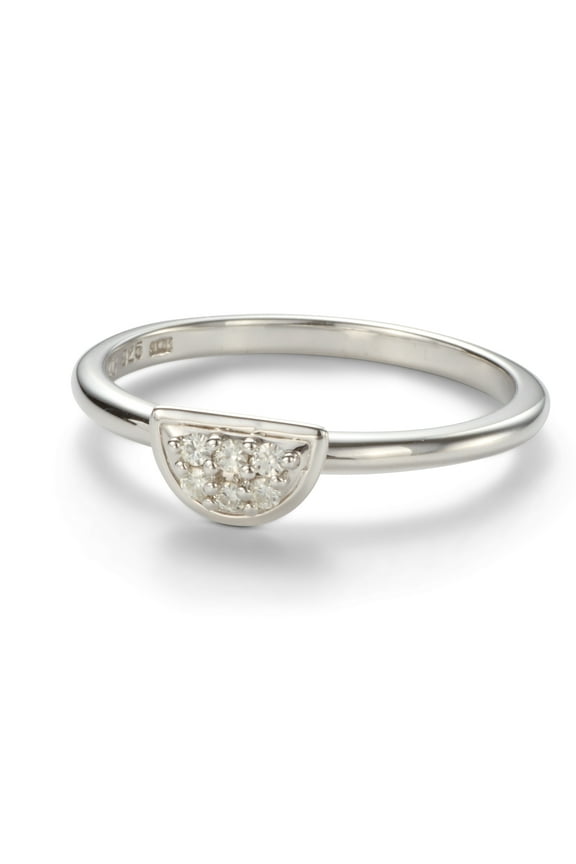 Forever Classic 1.4mm Moissanite Half Moon Pave Ring-Size 8