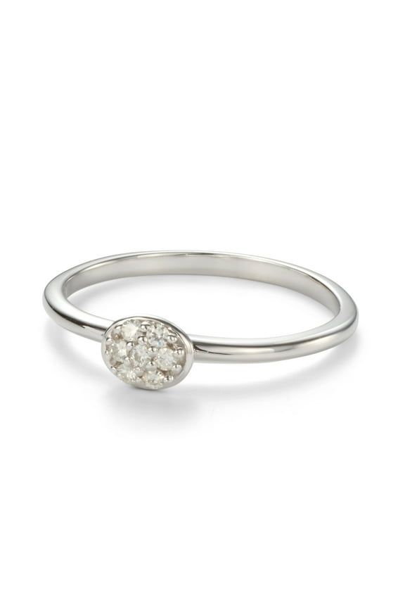 Forever Classic 1.4mm Moissanite Oval Pave Ring-Size 7