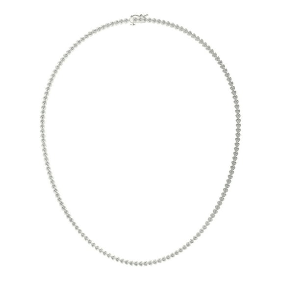 Charles & Colvard Sterling Silver 1.6mm Round Moissanite Tennis Necklace 2.18cttw DEW
