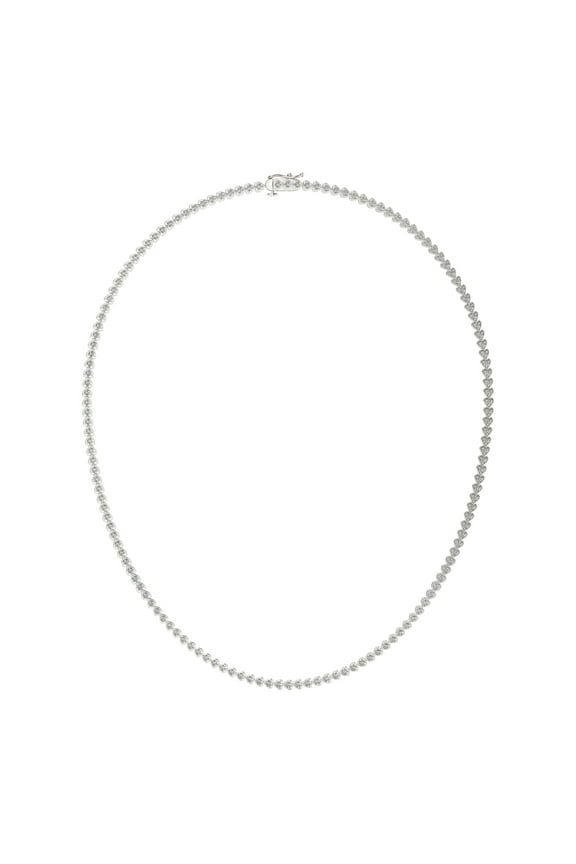 Sterling Silver 1.6mm Round Moissanite Tennis Necklace 2.18cttw DEW