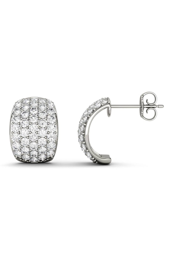 Sterling Silver Moissanite 1.8mm Round Drop Earrings 1.80cttw DEW